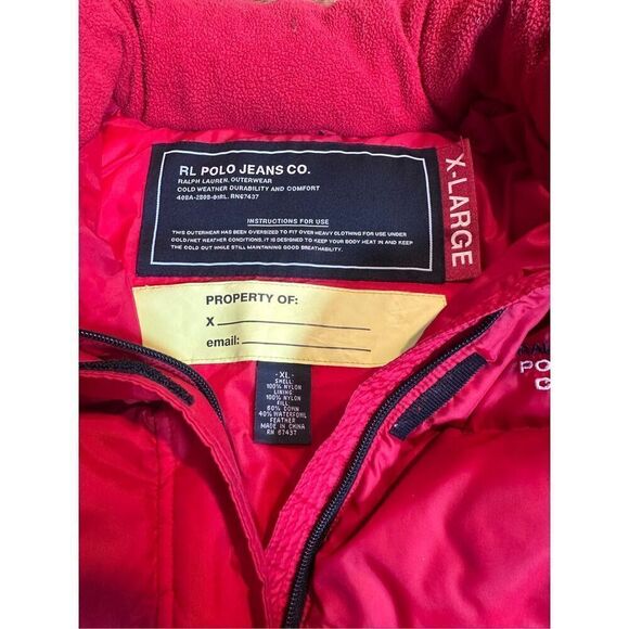 RL Polo Jeans Co. Red Puffer Jacket - Picture 4 of 4
